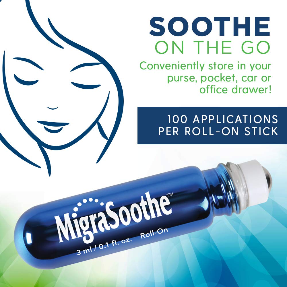 Portable MigraSoothe roll-on bottle for on-the-go relief