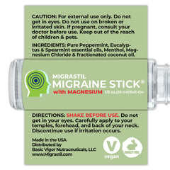 MIGRASTIL Migraine Stick being rolled onto the temple
