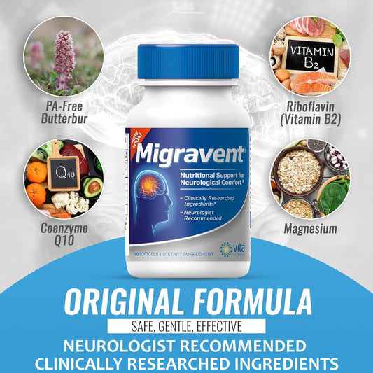 Vita Sciences Migravent bottle side label