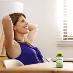 Vegetarian-friendly MigreLief label highlights plant-based capsule suitability.