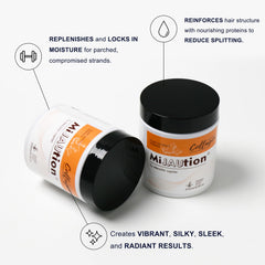 Applying Mijaution collagen hair mask for deep conditioning at home