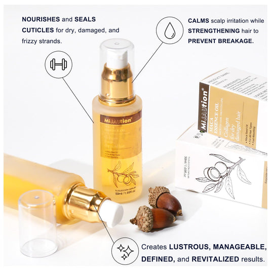 Mijaution bottle with dropper for precise application to hair ends