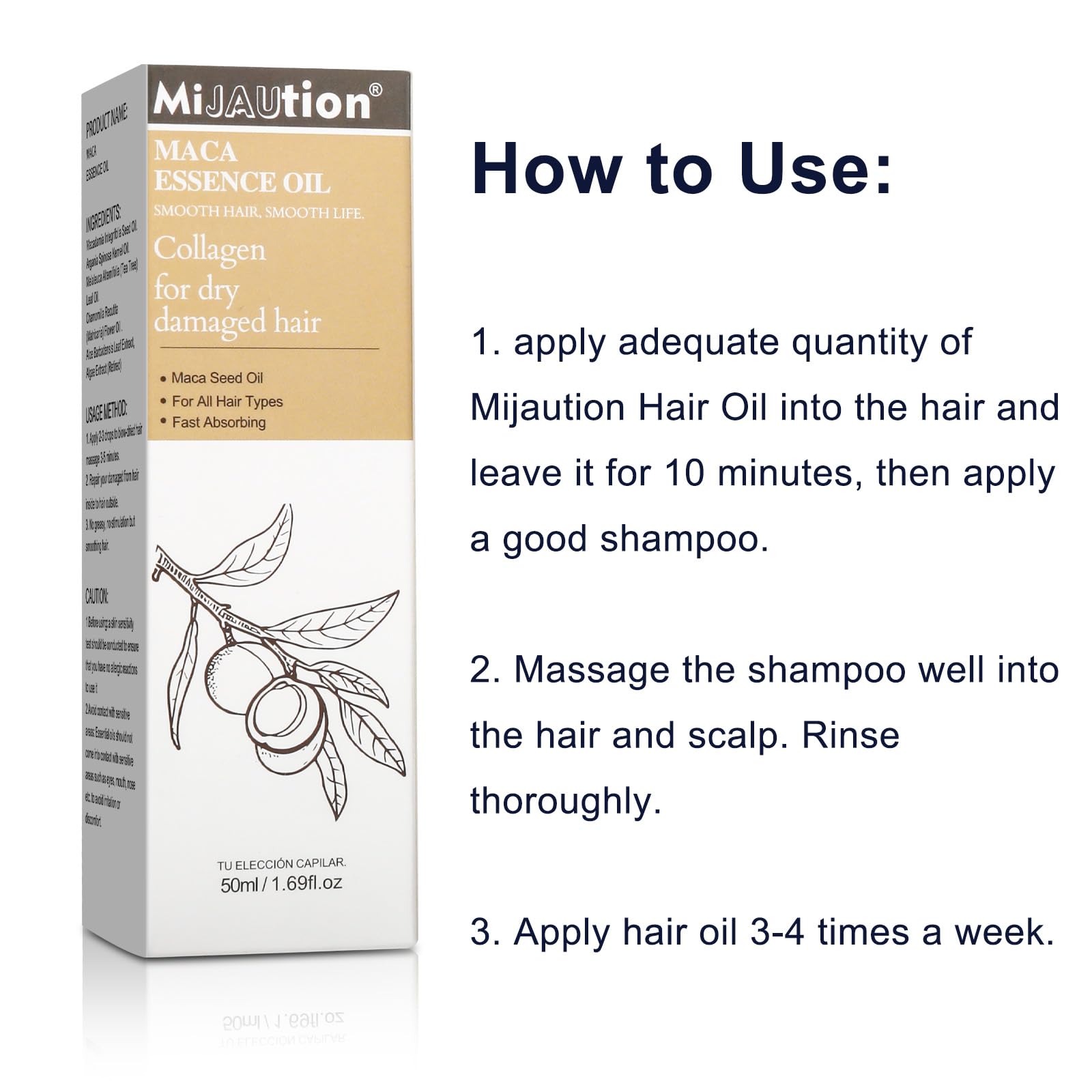 Mijaution hair texture close-up demonstrating a smooth finish