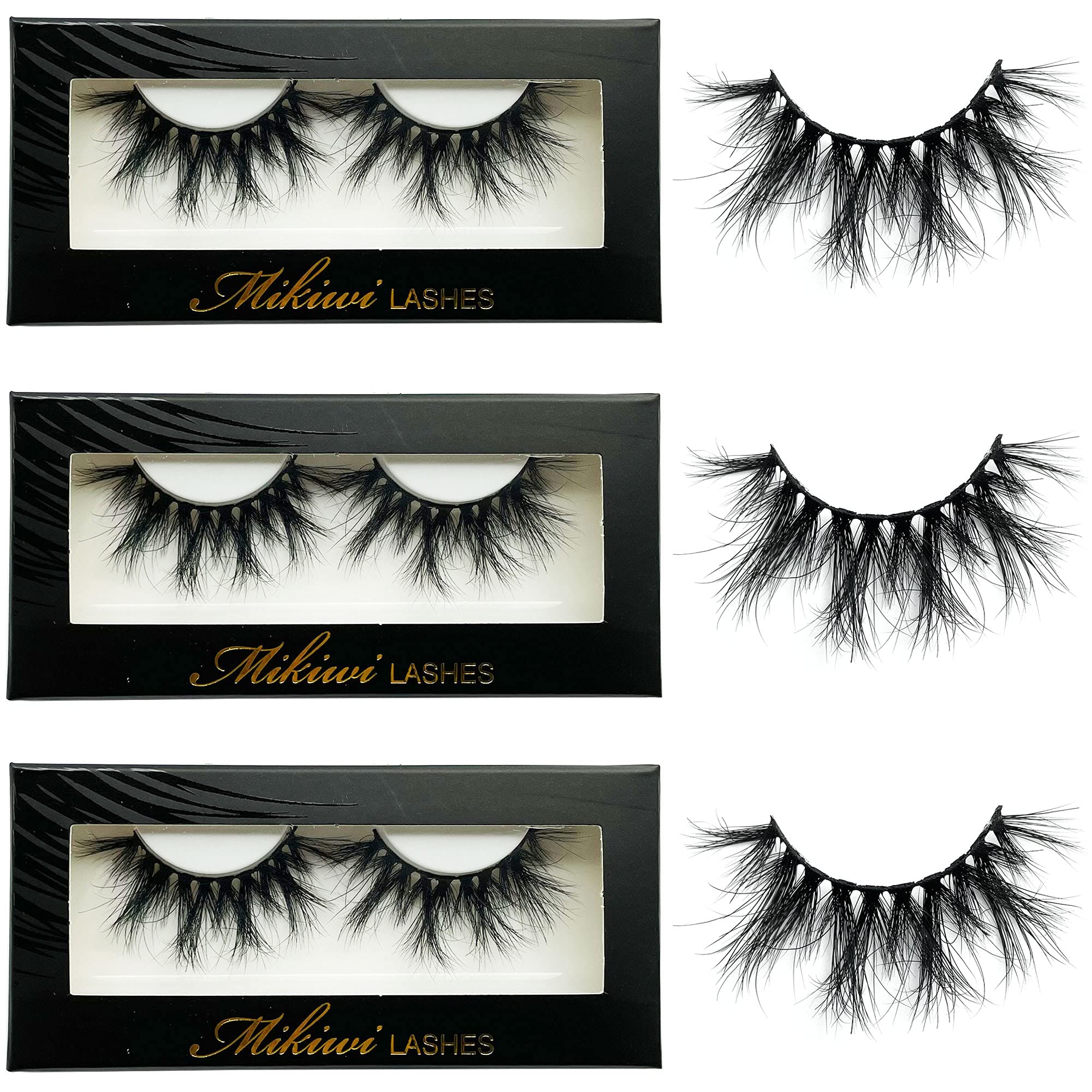 Mikiwi 5D mink lashes super fluffy for glamorous events.