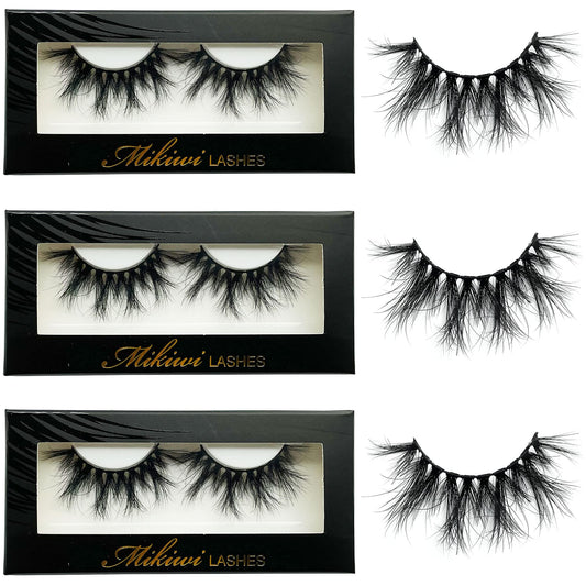 Mikiwi 5D mink lashes super fluffy for glamorous events.