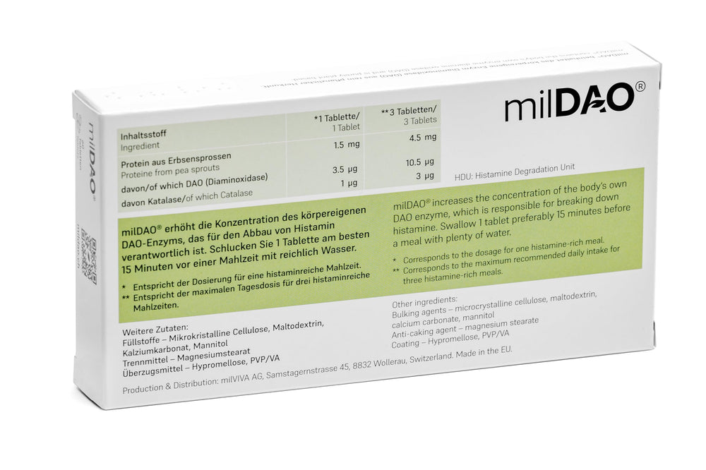 Catalase included with milDAO tablet
