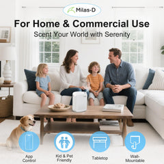 Milas-D diffuser with app-controlled Bluetooth connectivity