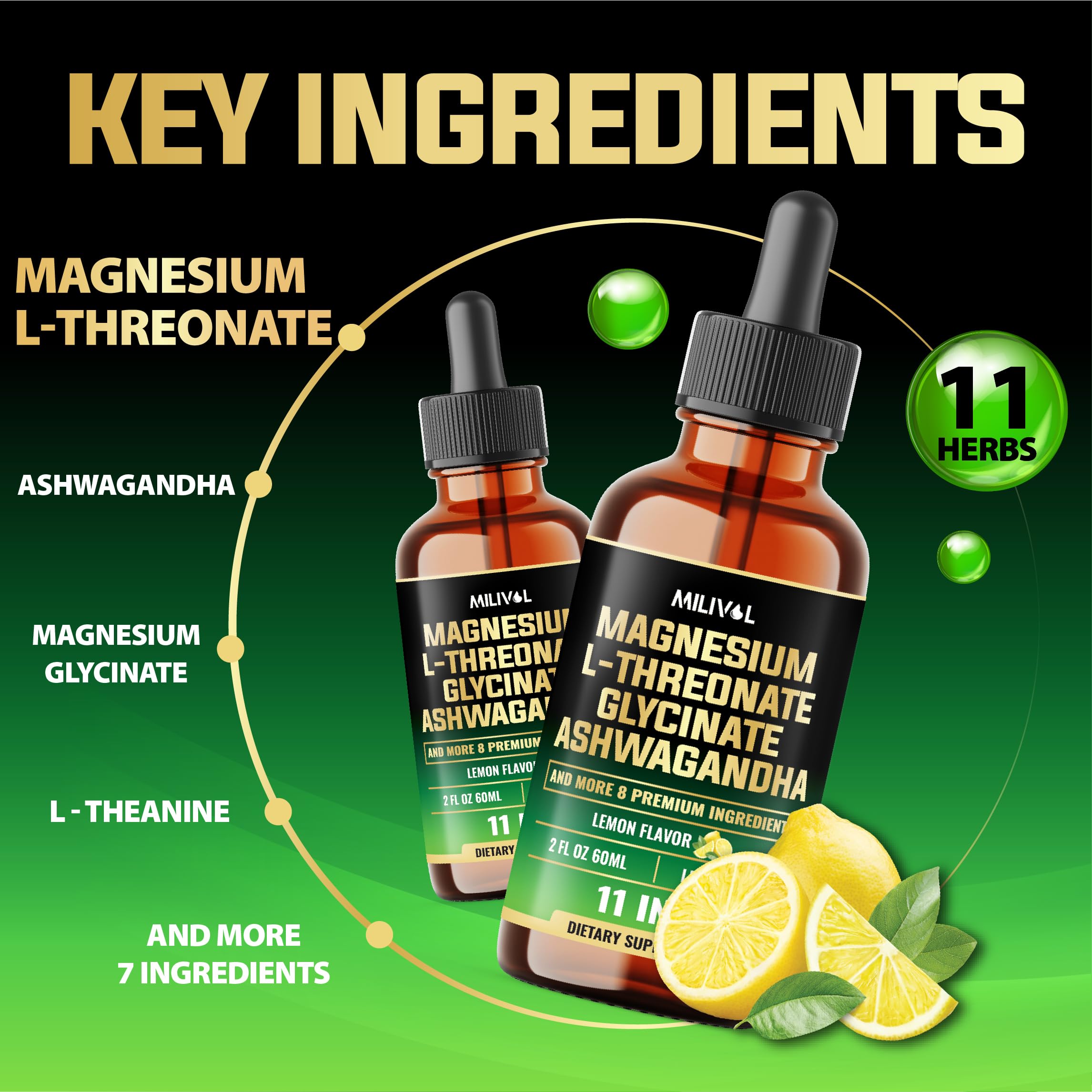 Dropper dispensing magnesium drops into glass