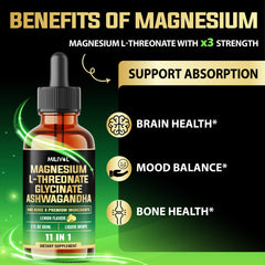 Ingredients: Magnesium L-Threonate, Magnesium Glycinate, Ashwagandha