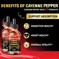 Two packs of Milivol Cayenne Pepper Liquid Drops (30ml each)
