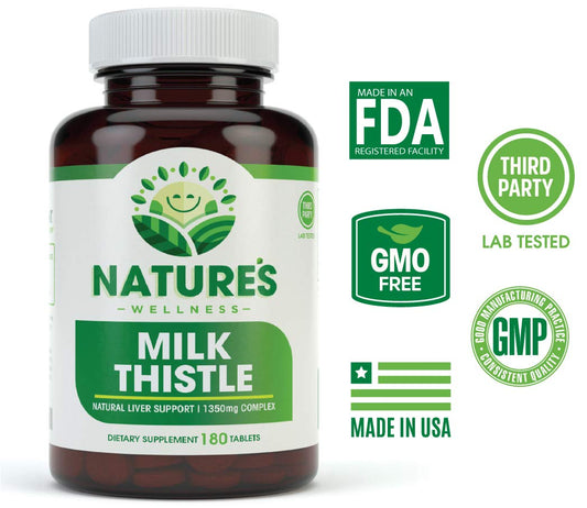 Milk Thistle bottle back label with ingredients