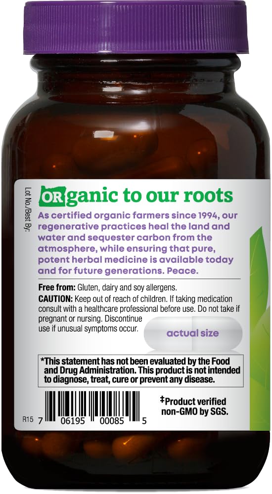 Three capsules showing serving size: 540 mg milk thistle and 240 mg dandelion