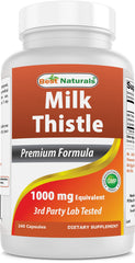 Bottle of Best Naturals Milk Thistle Extract 1000mg - 240 capsules