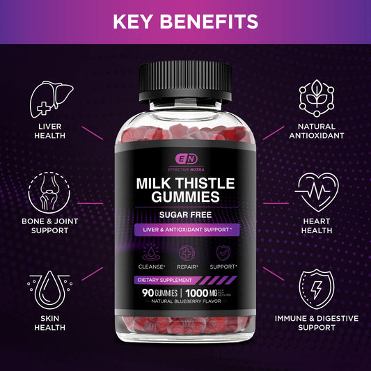 Milk thistle gummies with natural berry flavor