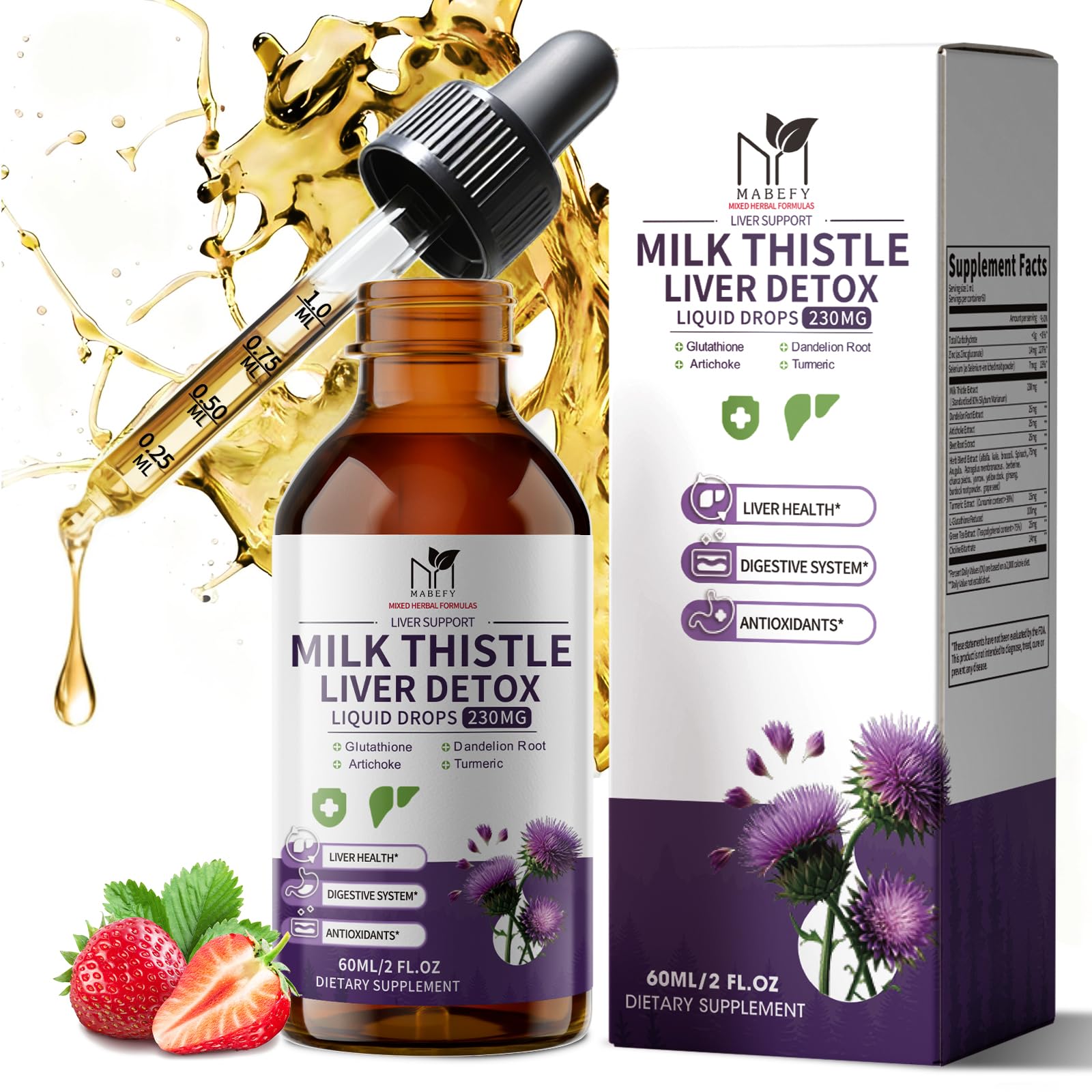 Milk Thistle Liver Support Drops bottle front view