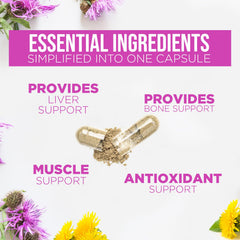Vegan, non-GMO label on Milk Thistle bottle