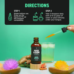 Milk thistle and herbal blend illustration for liver health