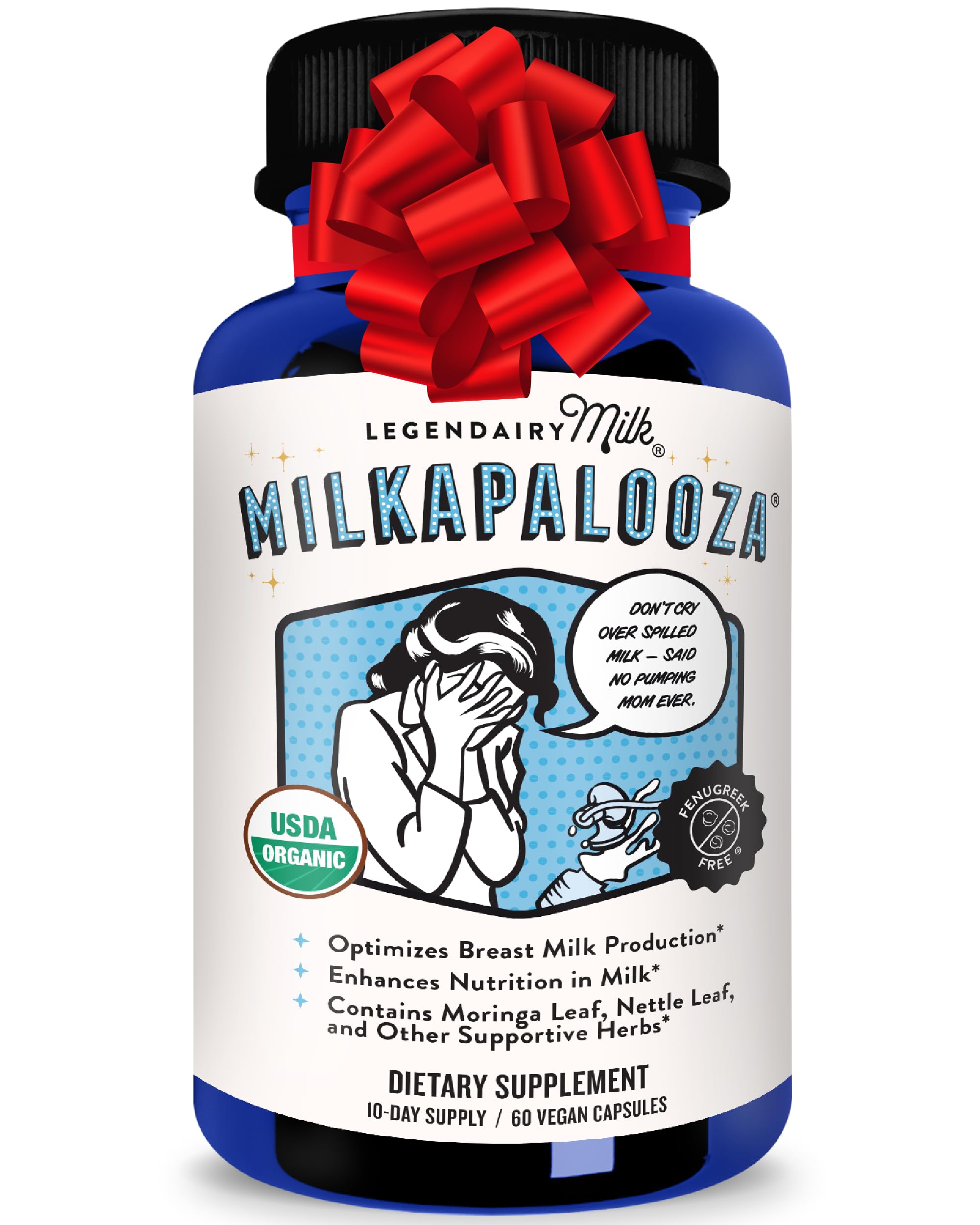 Milkapalooza hero image showing 60-count bottle