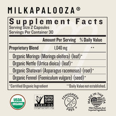 Milkapalooza bottle highlighting nettle leaf ingredient