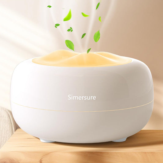 Milky white essential oil diffuser front view with 370ml capacity