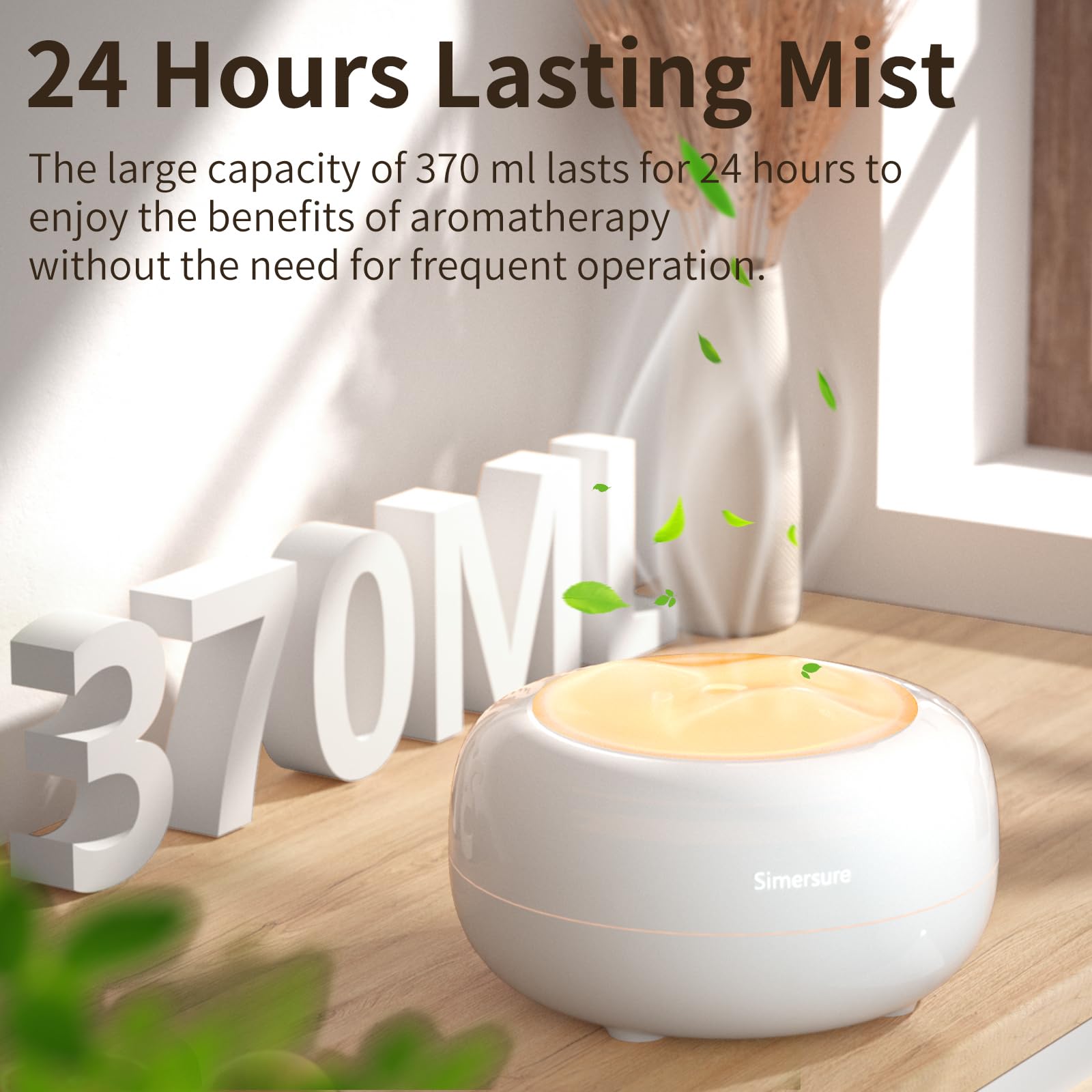 Milky white diffuser side profile 370ml capacity