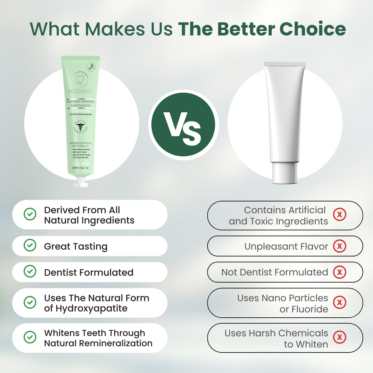 Natural mint flavor and clean ingredient list