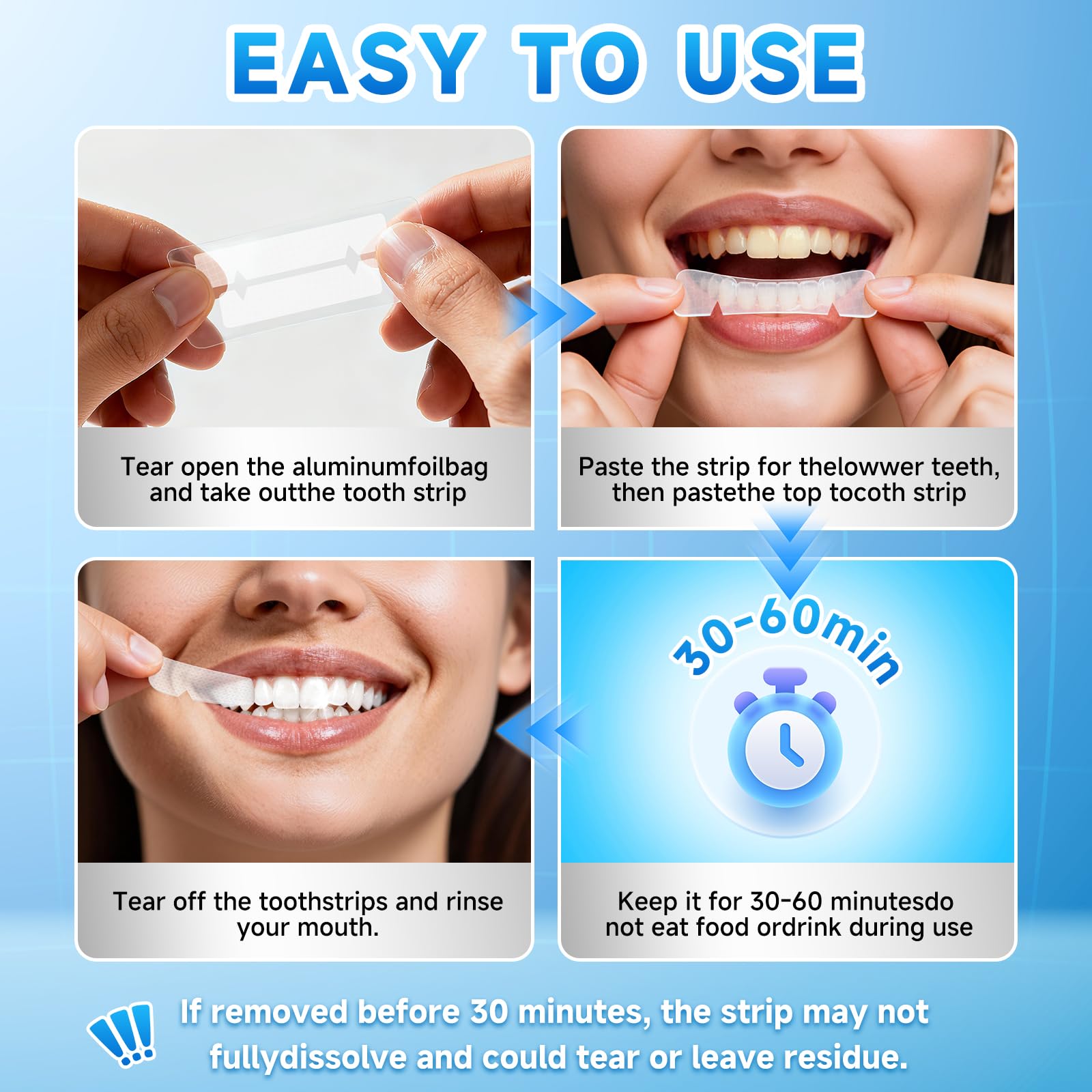 Non-slip dry strip technology applied to a tooth