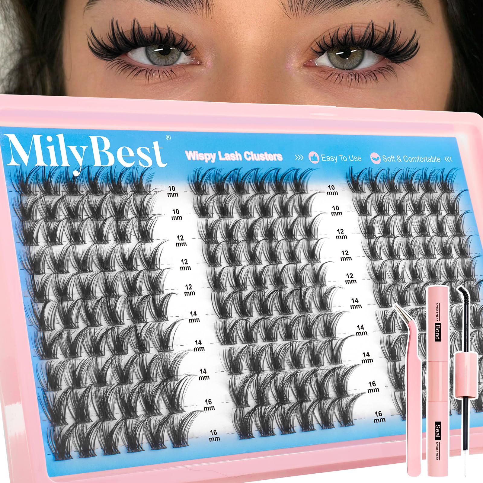 MilyBest lash clusters kit box for at-home salon quality