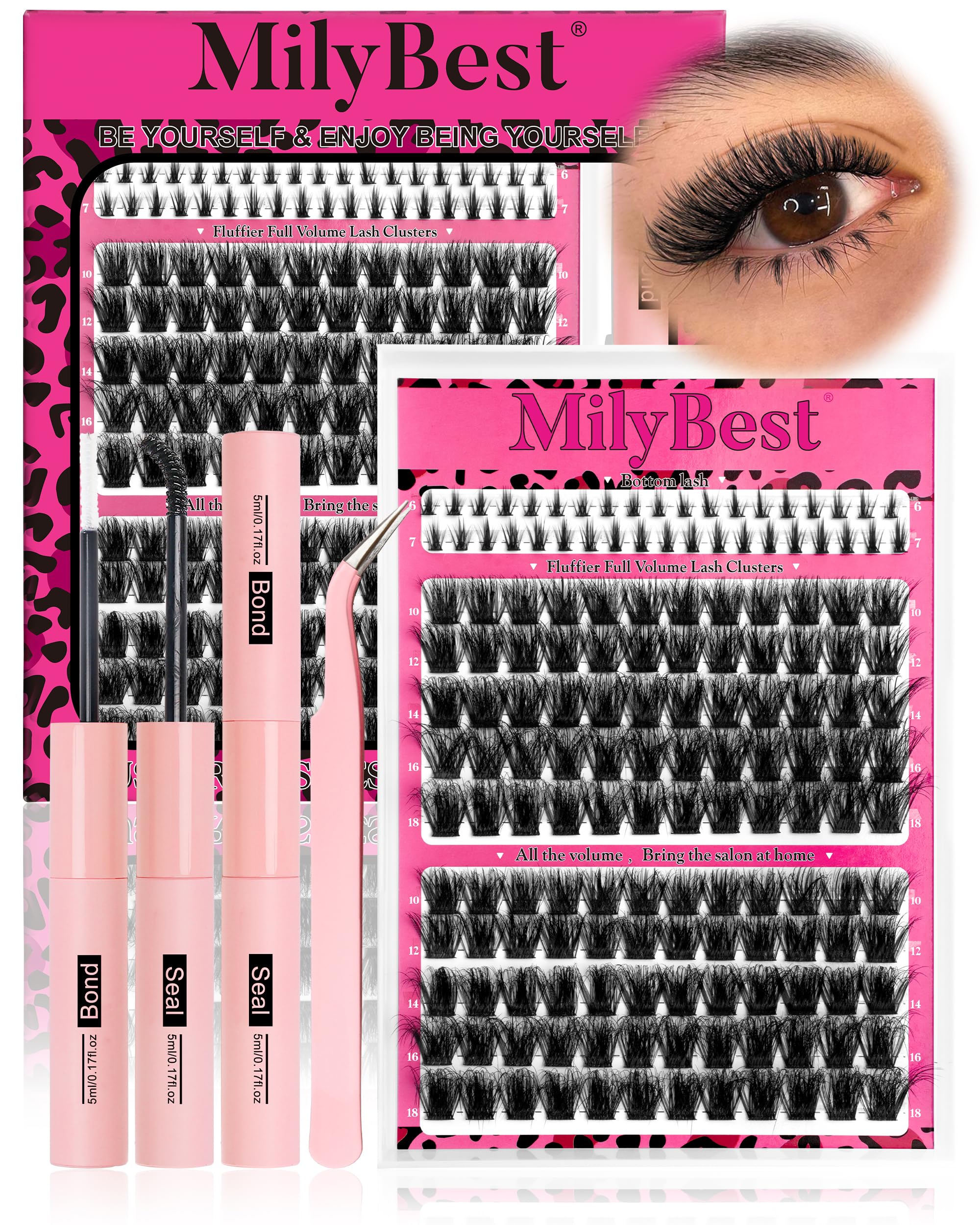 MilyBest dual-ended lash glue bottle for secure bond and seal