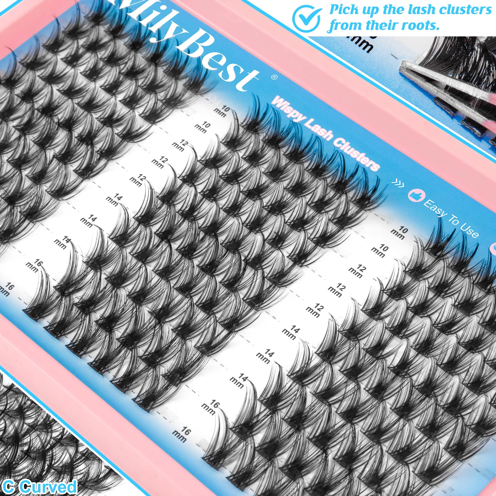MilyBest precision lash tweezers for easy placement