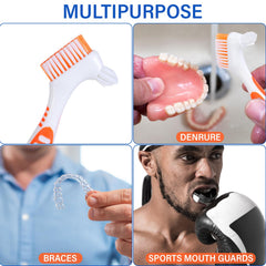 Travel-friendly denture brush set with individual packaging