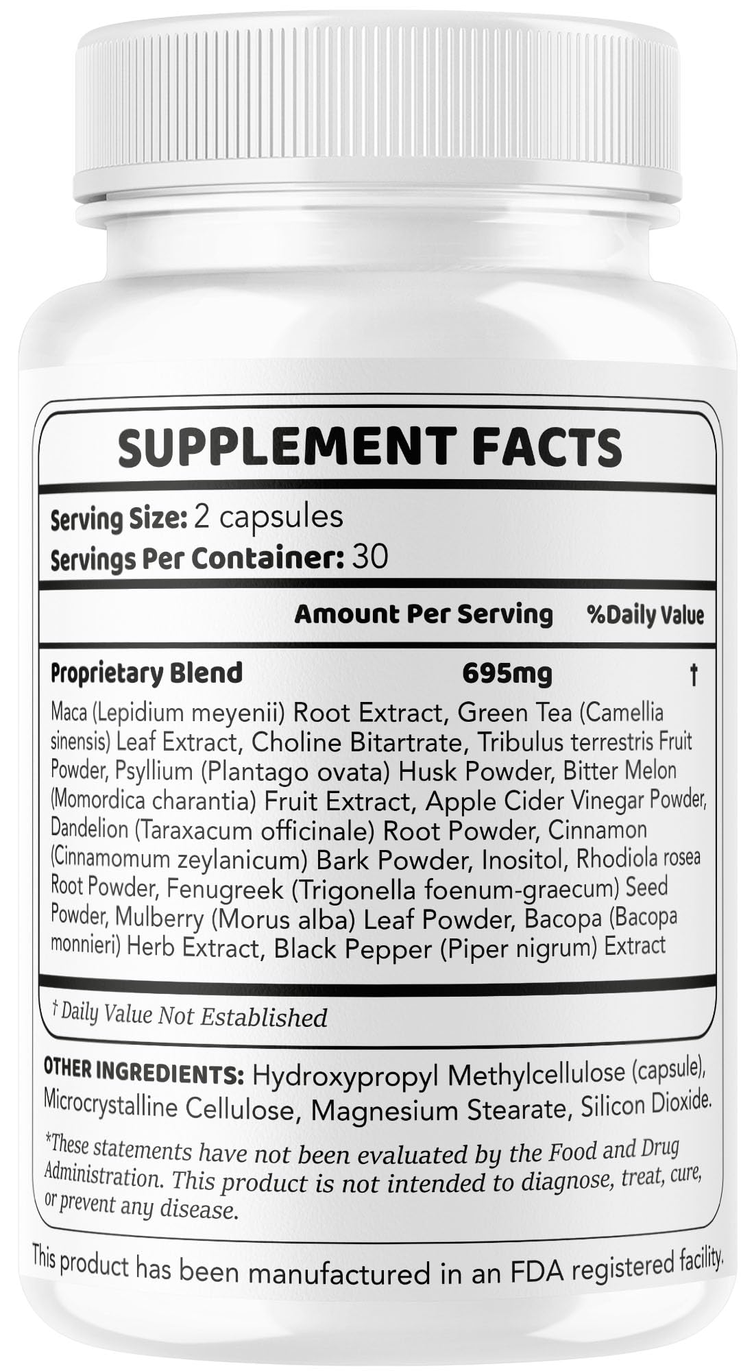 Back view of Mind Guard Brain Supplement bottle