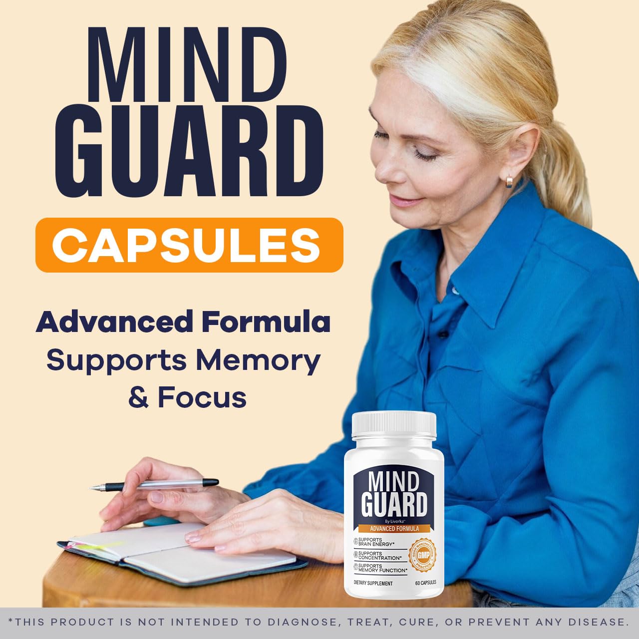 Mind Guard Brain Supplement bottle label close-up