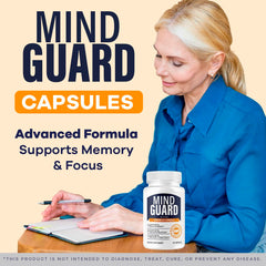 Mind Guard Brain Supplement bottle label close-up