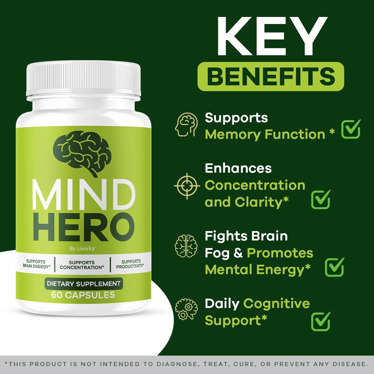 Capsules of Mind Hero health supplement
