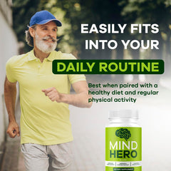 Nutrition facts label for Mind Hero capsules