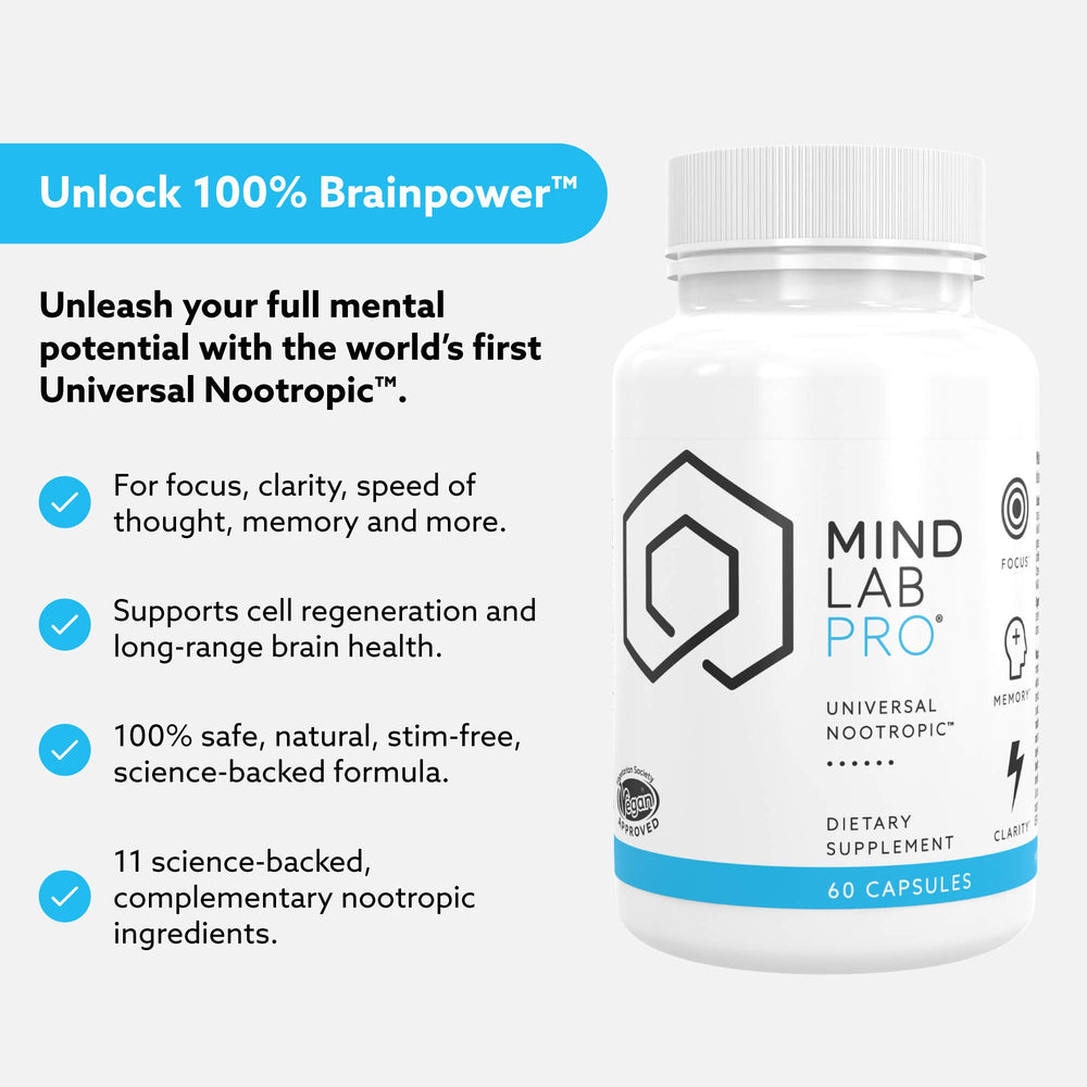 Close-up featuring Mind Lab Pro MLP v4 focus and memory boost