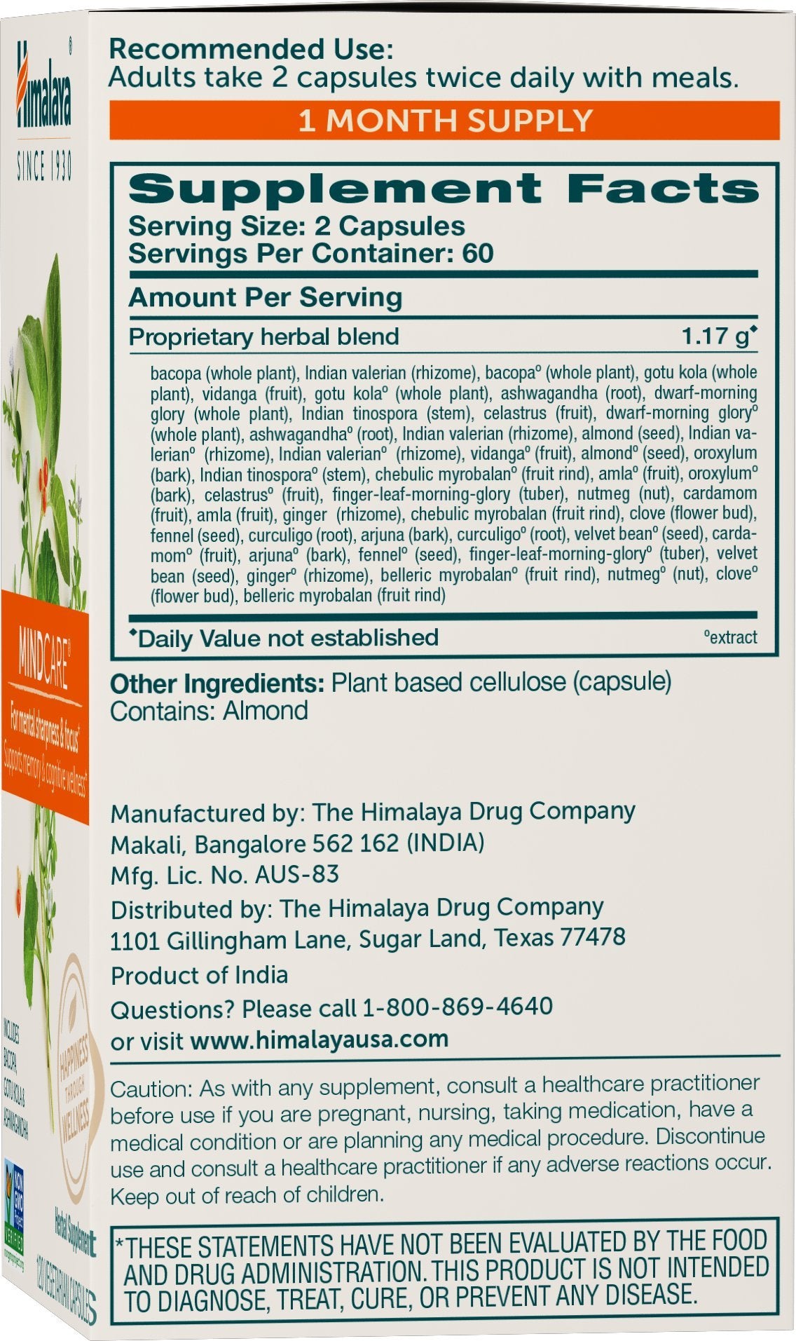 Himalaya MindCare bottle front view