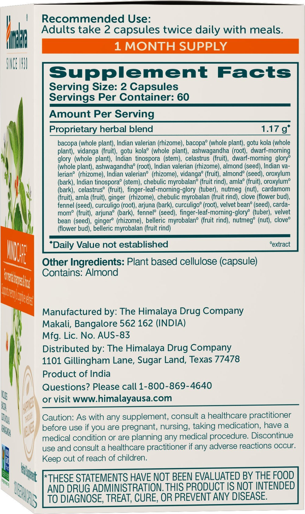 Himalaya MindCare bottle front view