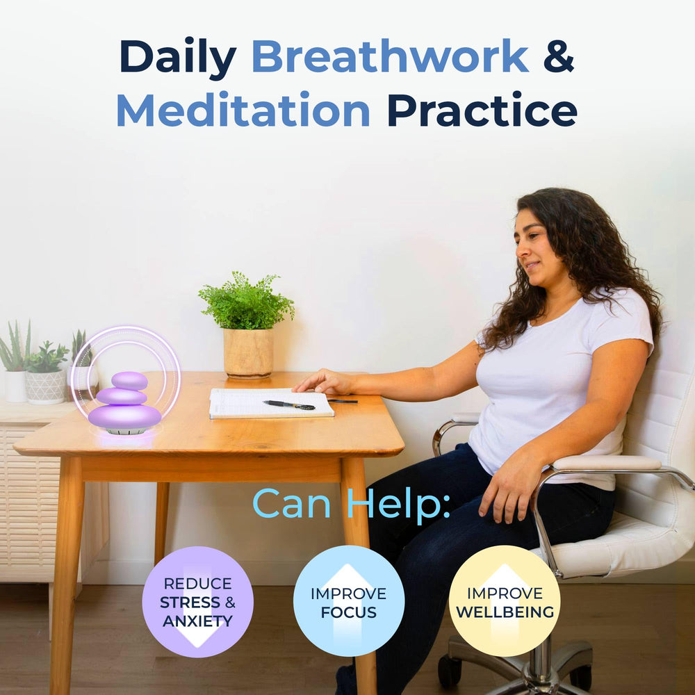 Mindsight Breathing Buddha multicolor pebble, compact desk mindfulness tool