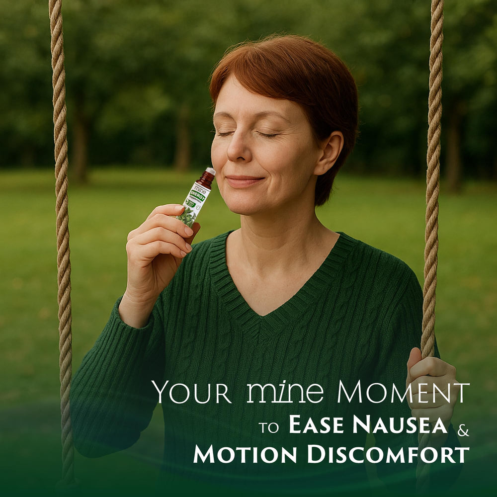 Pregnancy nausea relief focus with peppermint roll-on