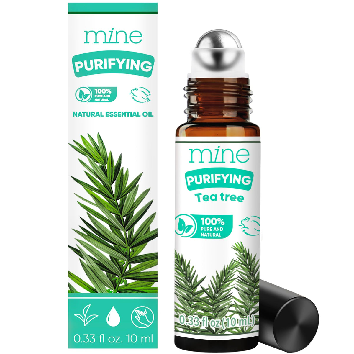 Mine Tea Tree Essential Oil Roll-On bottle front view
