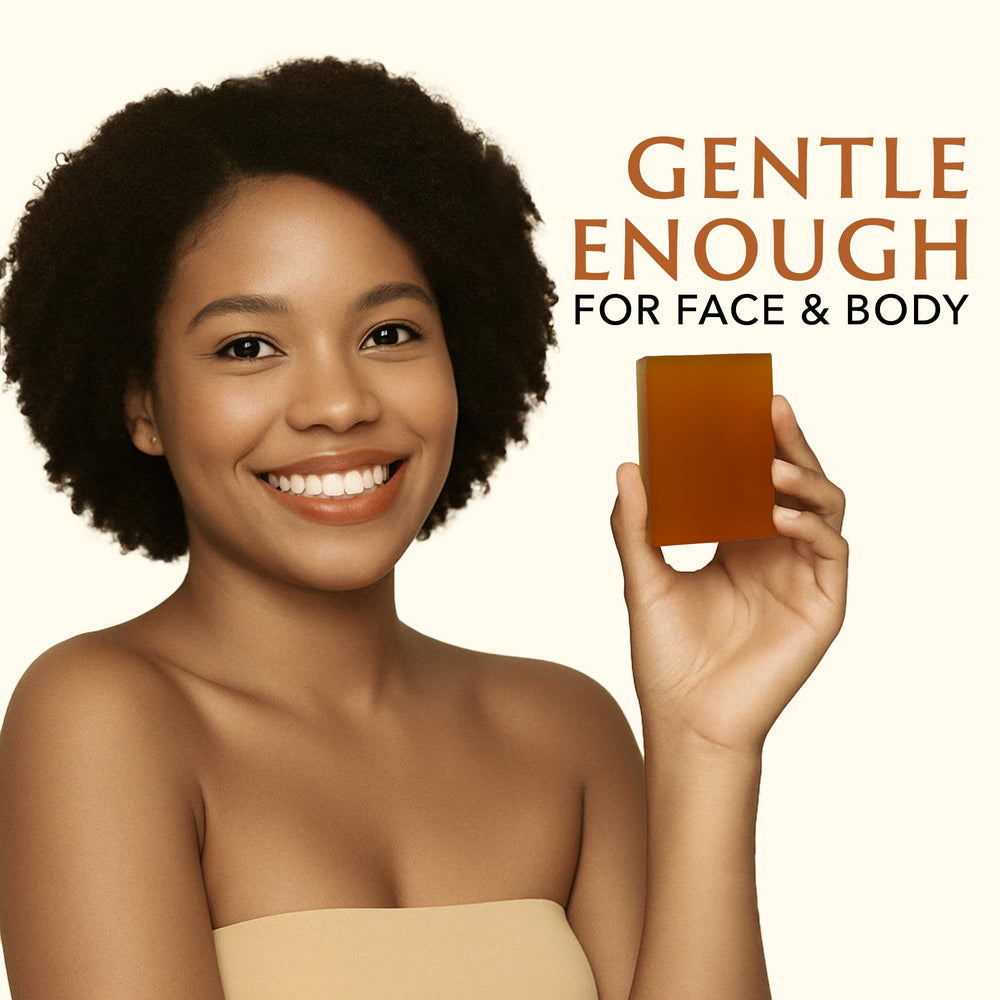Mine Turmeric Kojic Acid Soap Bar natural ingredients with no artificial colorants.