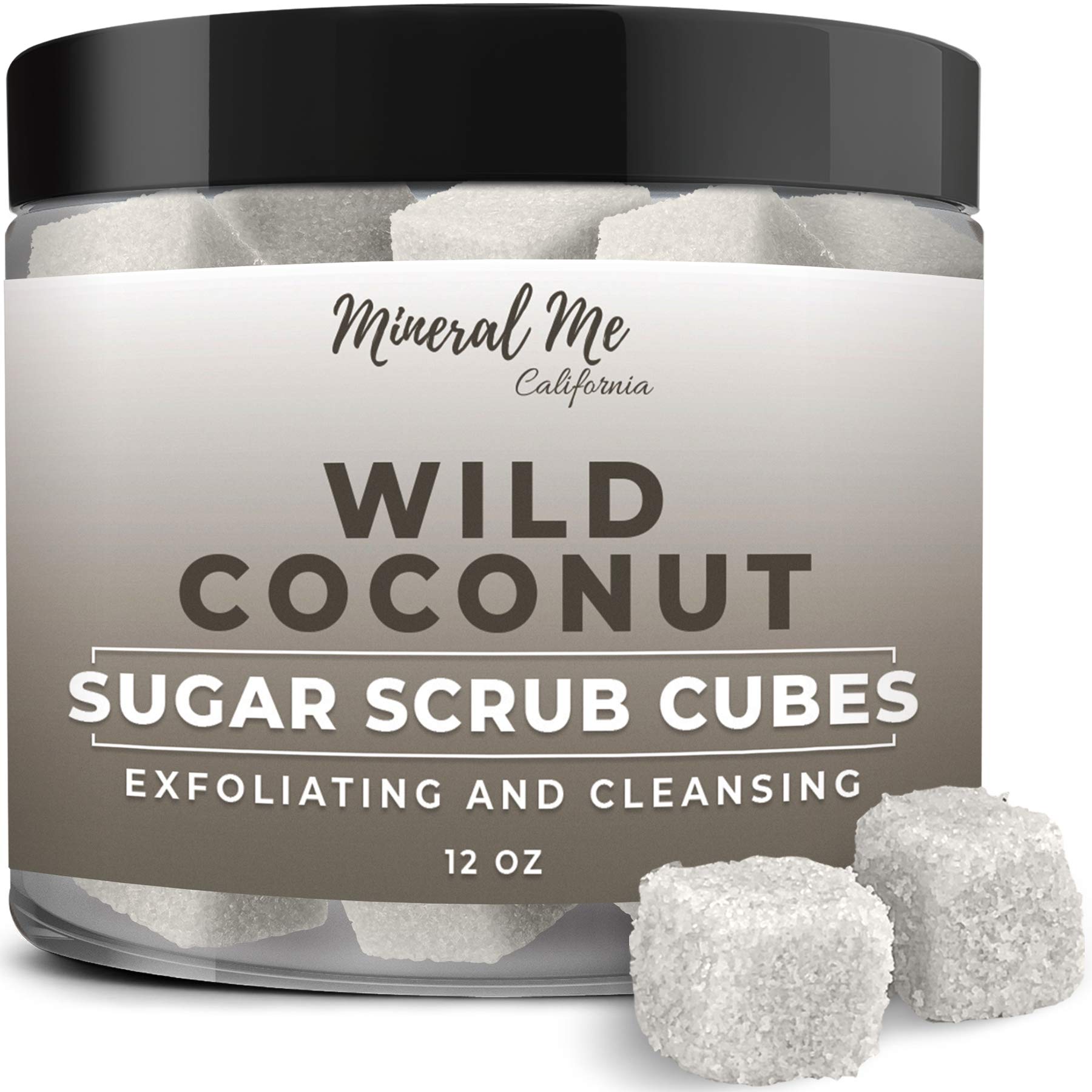 Mineral Me California scrub cubes with coconut mango butter for deep hydration.
