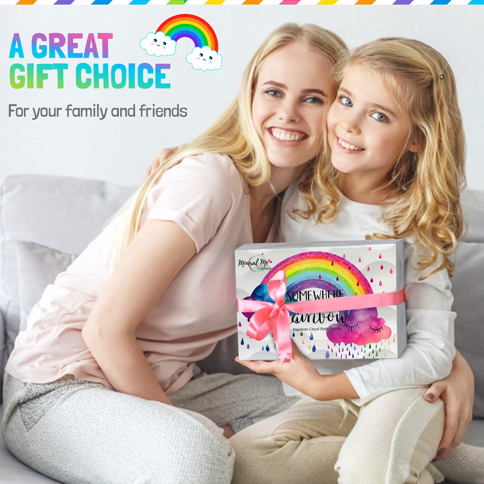 Mineral Me California kid-safe bath bomb for all ages, ideal for family fun.