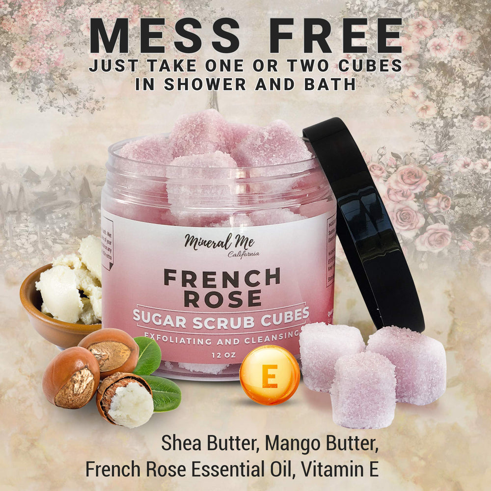 Mineral Me California sugar exfoliant cubes for pore cleansing