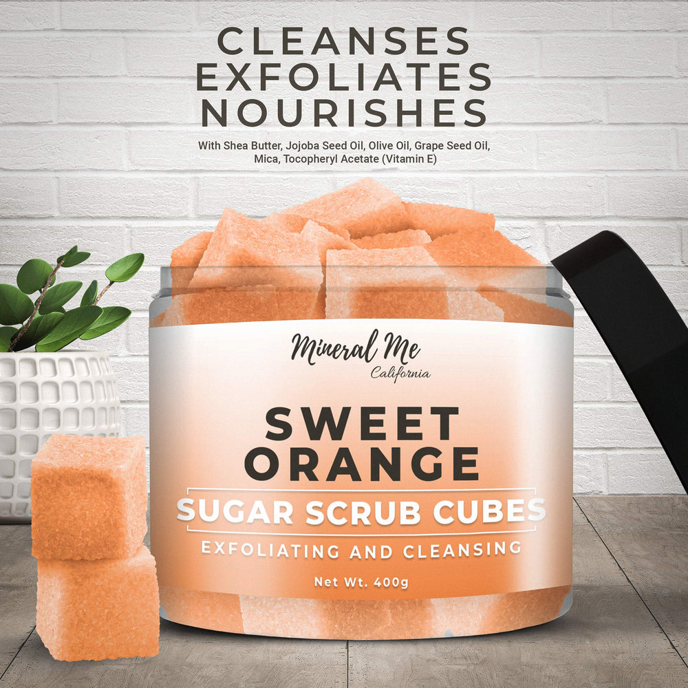 Gift-ready packaging of Mineral Me California Sweet Orange cubes