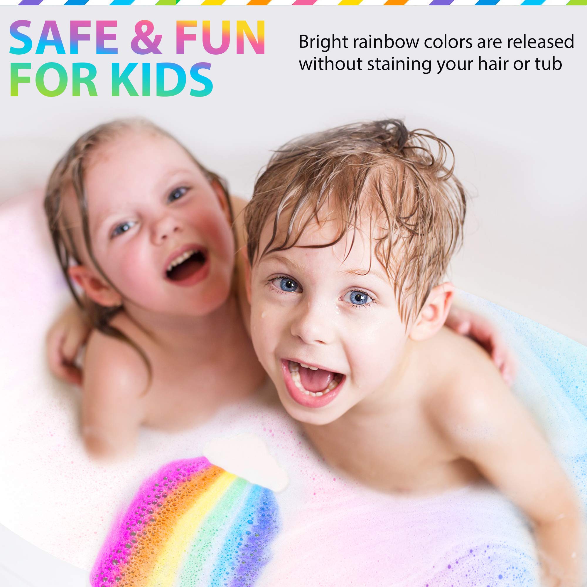 Mineral Me California vibrant colors and bubbles promote a playful, relaxing bath.