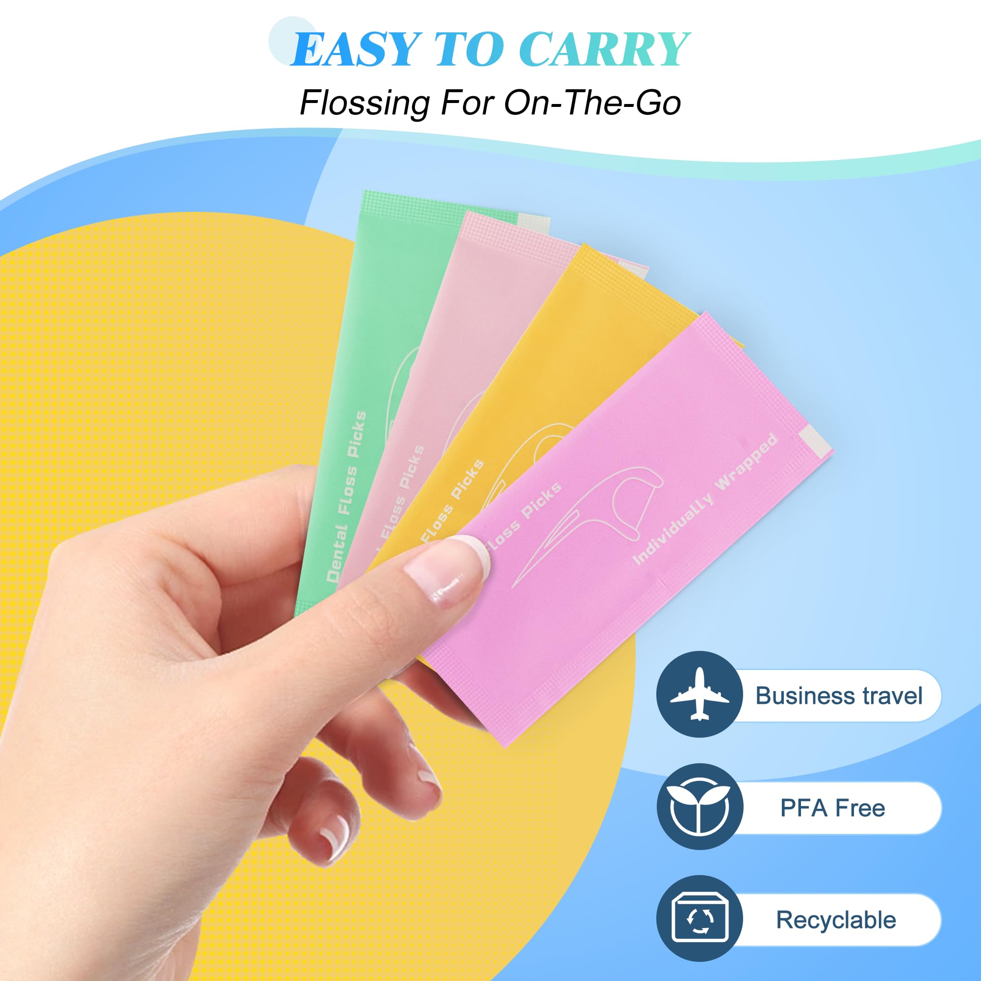Mini disposable dental floss singles for travel