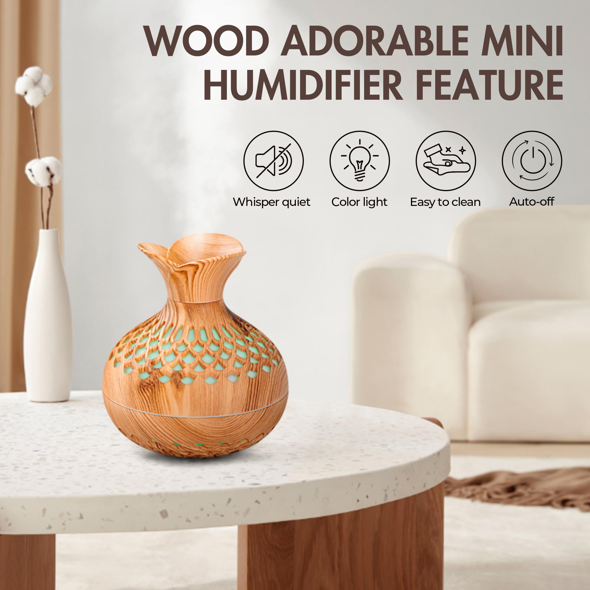 Office desk humidifier with two misting modes